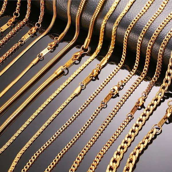 Vnox Men Women Necklace Gold Color Snake Miami Cuba Wheat Spiga Paima Link Round Box Curb Chain 24 Choker 260528