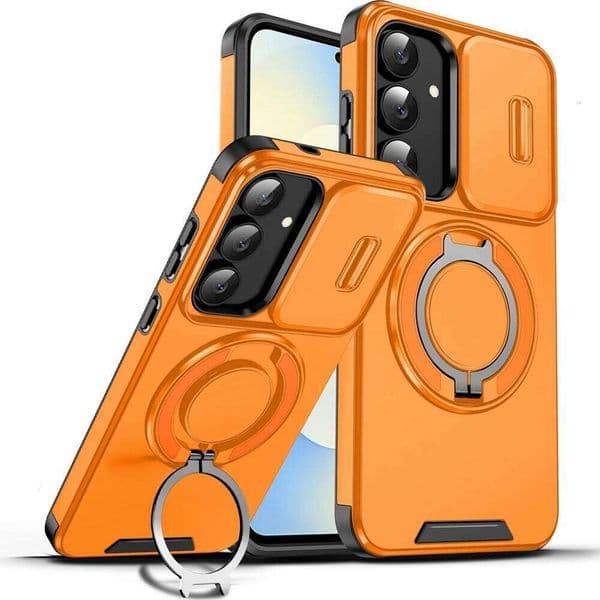 Magnetic Ring Holder Phone Case For Samsung Galaxy S26 S25 S24 S23 Ultra FE Plus 5G Slide Lens Protection Shockproof Armor Cover