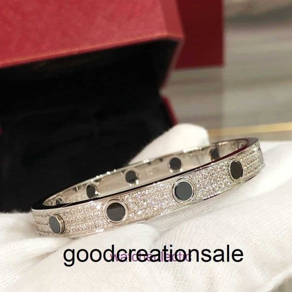 Luxury Solid Screw Bangle High Edition Starry Sky Bracelet Unisex 18K Rose Gold Plated Fashion LOVE with or without Full Diamond Jewelry JK7Q