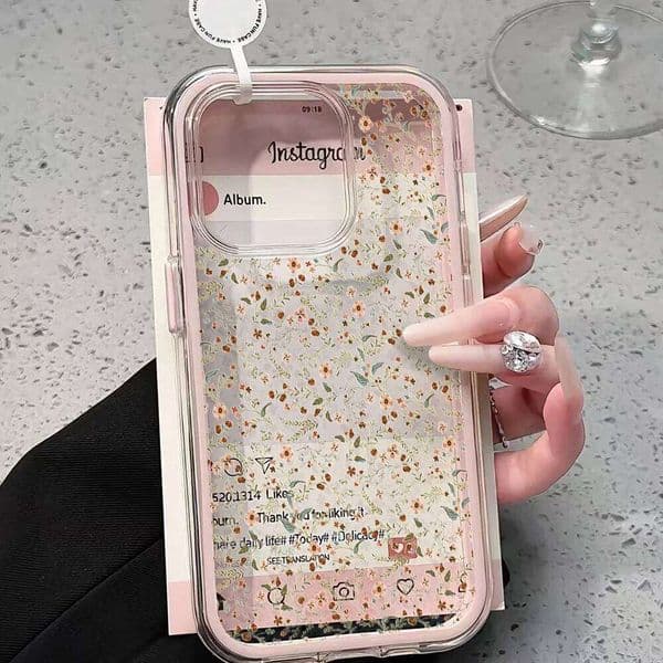Wildflowers Clear Phone For iPhone 13 16 15 11 12 14 Pro Max 17 Air XR X Case Silicone 2 IN 1 Shockproof Soft TPU Cover