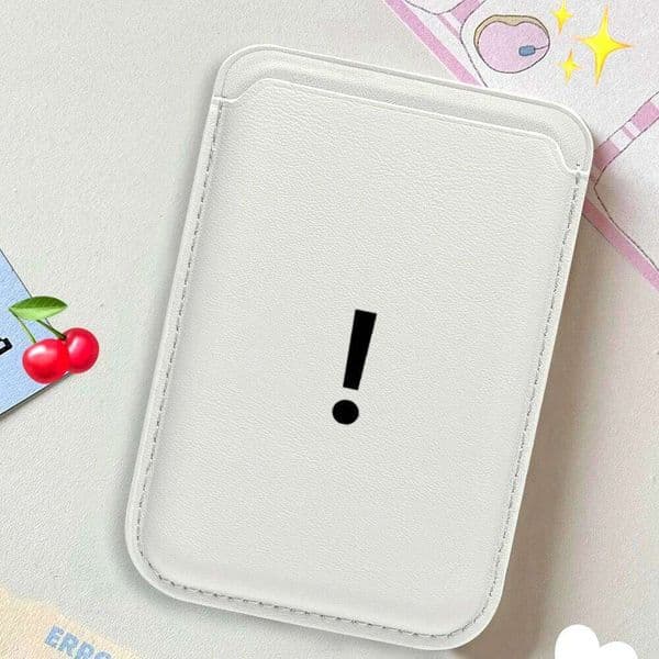 Exclamation Mark Leather Wallet Holder Magnetic Case Suitable For all iPhone Magsafe Card Phone Back Bag