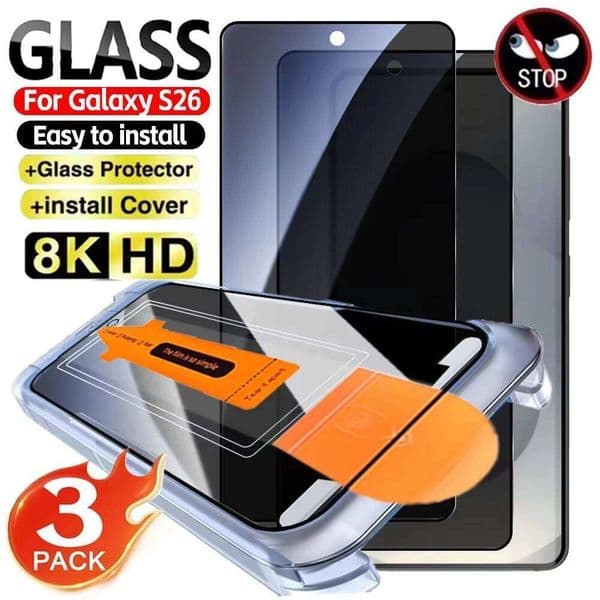 Privacy Tempered Glass For Samsung Galaxy S25 S26 Ultra Edge S24 S23 S22 S21 Plus Fingerprint Unlock Anti-spy Screen Protector