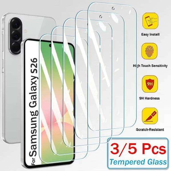 3/4/5PCS Tempered Screen Protector For Samsung Galaxy S26 Ultra S25 S24 S23 S22 Plus Fingerprint Unlock Protective Glass