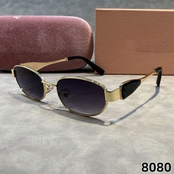 mu New Design Sunglasses For Women Men Y2K Vintage Oval Metal Frame MU MM Luxury Sunglasses Outdoor Goggles UV400 Fashion Glasses With box 8080