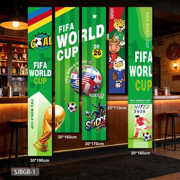 2026 World Cup Themed Banners Flags Posters Hanging Cloth Sports Bar Party Atmosphere Decor Supplies