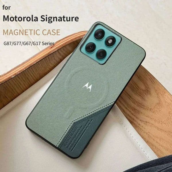 Luxury Woven Leather Magnetic Case for Moto Signature Edge 70 Ultra Fusion+ 60 Pro 50 Neo G87/77/67/17 Power G86 G56/66J/Y Cover