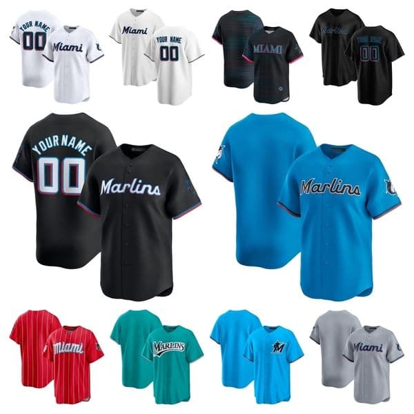 Marlins Jersey Otto Lopez Baseball Xavier Edwards Jakob Marsee Liam Hicks Connor Norby Sandy Alcantara Max Meyer Eury Perez Janson Junk Owen Caissie Men Women Youth