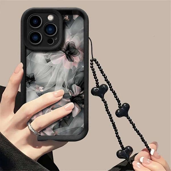 Samsung Galaxy S21 S25 S24 S23 S22 Ultra Plus FE Case Bow Silk Pattern Cover For A16 A15 A36 A54 A55 A56 With Lanyard Cases