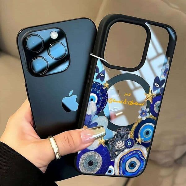11:11 Evil Eye Aesthetic Clear Case iPhone 17 16 11 12 15 Pro Max 13 14 Plus Cases For Magsafe Wireless Charing Drop Funda