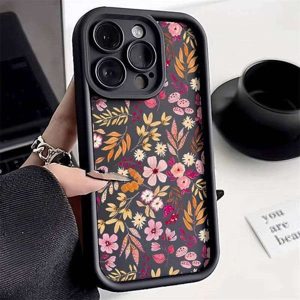 Leaf Pattern Cute Flower Phone Case For iPhone 13 16e 11 15 12 14 16 17 Pro Max 7 8 Plus X XR XS SE Soft Liquid Silicone Cover