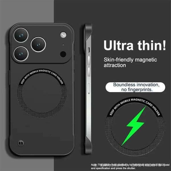 Trendy Ultra Thin Frameless Magsafe Hard PC Magnetic Case for IPhone 17Air 16 15 14 13 12 ProMax Plus Borderless Matte Cover