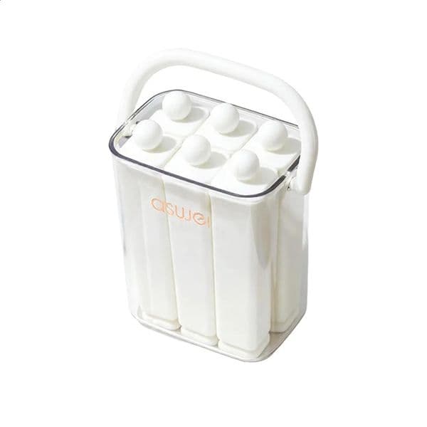Durable Silicone Old Popsicle Mold with Lid Portable Long Bar Ice Tray Frozen Ice Cream Molds for Freezer 260530