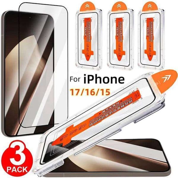 Easy Install HD Screen Protector For 16 15 17 14 11 12 Pro Max 16e Air Tempered Glass for iPhone 13 Mini XR SE 7 Plus