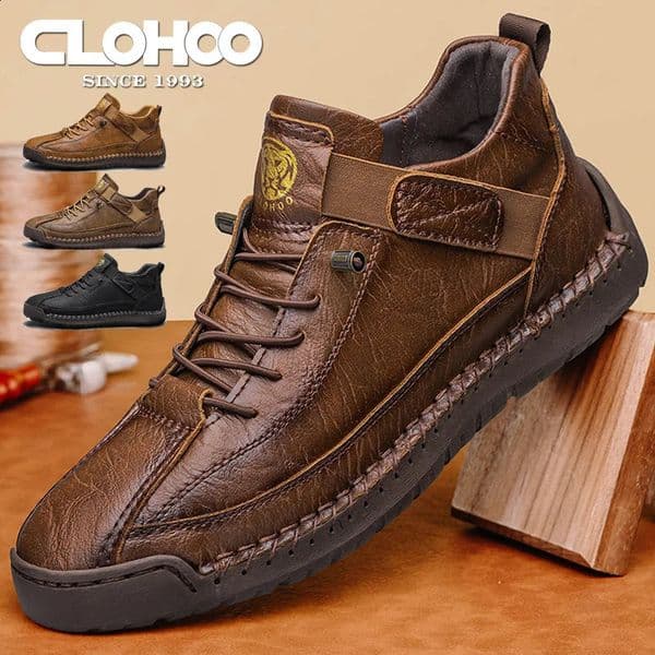 CLOHOO Handmade Mens High-Top Sport Casual Boots Breathable Outdoor Wear with Extended Size Options Classic Ankle Boots 260528