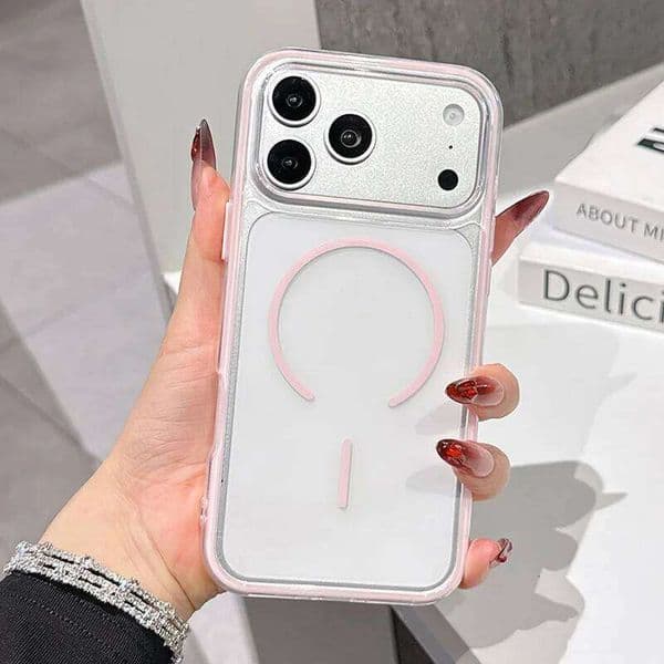 Transparent Magnetic Magsafe Case For iPhone 17 15 16 13 11 12 14 Pro Max Candy Color Frame 2 IN 1 Shockproof Back Cover