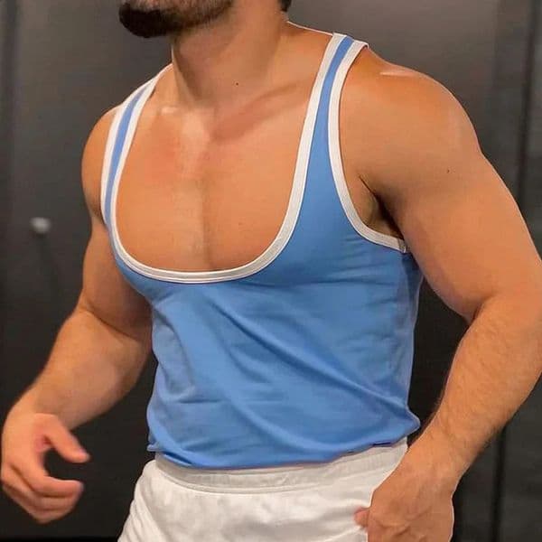 Summer Mens Skinny Gym Tank Tops Leisure Sleeveless Sportwear Fashion Well Fitting Patchwork Bodybuilding Vest S-2XL 260530