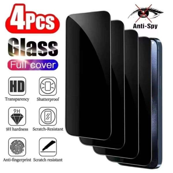 4PCS Privacy Screen Protectors Xiaomi Note 14 13 12 8 9 10 11 Pro 14S Anti-spy Glass For Redmi 15C 14C 10C A5 A4 A3