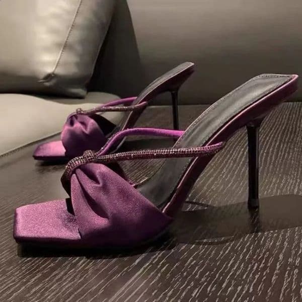 Sexy Woman Slippers Heeled Open Toe Purple Shoes for Women Summer Shoe Elegant and Fashionable Low Price Wholesale Sandals 260530