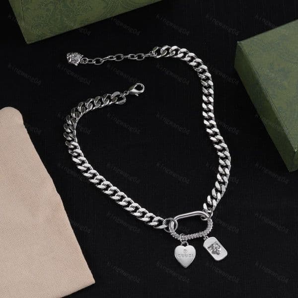 New Fashion Designer Hip Hop Chain Long Necklace Women Luxury Exquisite Gold Silver Optional Party Wedding Lovers Gift Jewelry