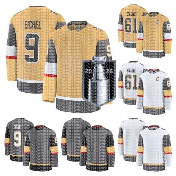 Golden Knights Jersey Hockey 9 Jack Eichel Mark Stone Mitch Marner William Karlsson Noah Hanifin Tomas Hertl Colton Sissons Rasmus Andersson Keegan Kolesar Custom