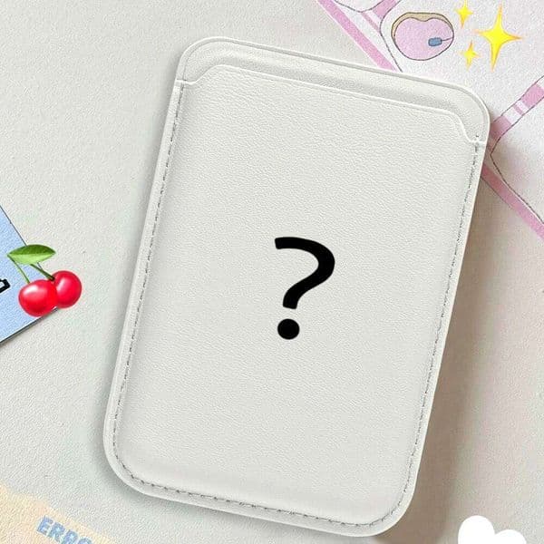 Simple Question Mark Leather Wallet Holder Magnetic Case Suitable For all iPhone Magsafe Card Phone Back Bag