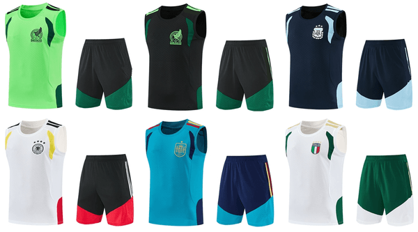 Summer Men Sleeveless Football Vest Shorts Set 26/27 New Soccer Training Kit Breathable Jogging Running Sports Tracksuit Suit