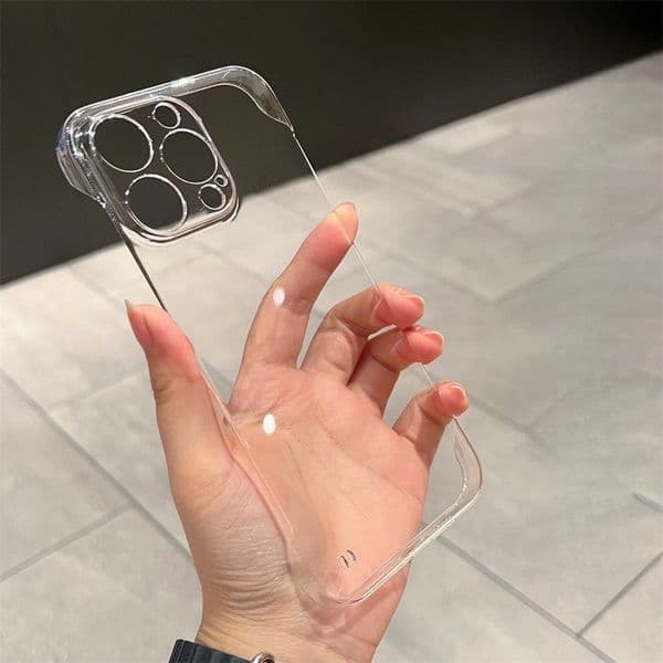 Borderless transparent fine-hole phone case Apple 17 Pro Max, suitable for iPhone 15, 14, 13, 16, frameless