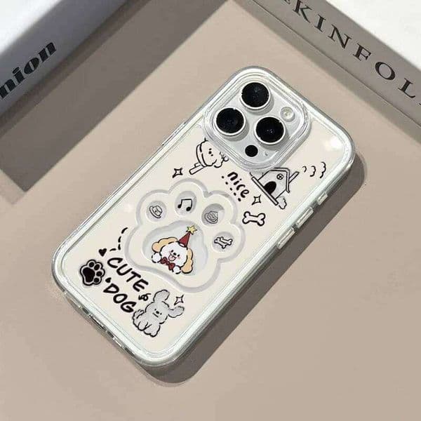 Cute Dog Paw Print Soft Clear Phone Case For Samsung Galaxy S26 Ultra S25 S23 FE S24 S22 Plus A57 A55 A54 A36 A35 A15 A16 Cover