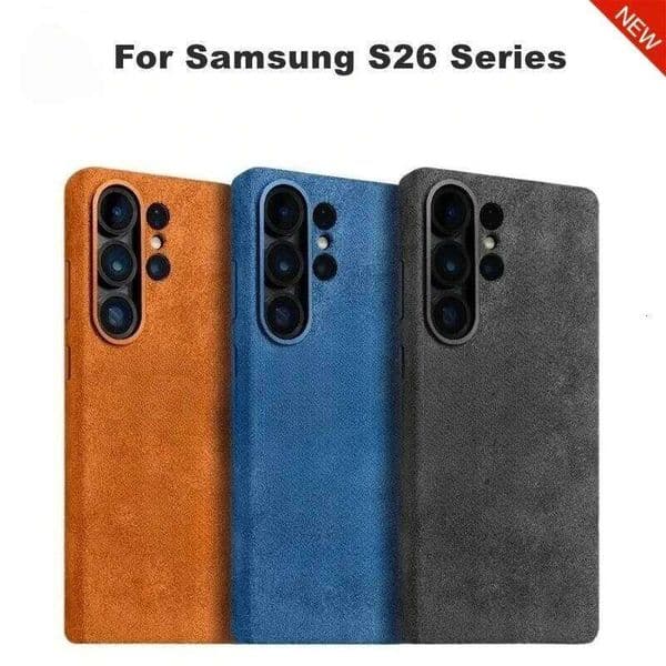 Genuine Italy Alcantara Leather Wireless Charge Phone Shell For Samsung Galaxy S26 Ultra Plus Full-pack Shockproof Protect Cover
