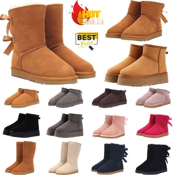 Designer winter snow boots tazz tasman Australia womens classic free shipping slippers clog ankle short black platform pink Suede Comfort Fall fluffy real leather