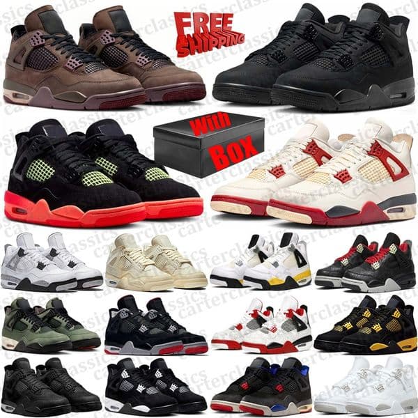 Free Shipping With Box Basketball 4 4s Designer Sport Shoes sneakers d h gate shoe black cats Brick After Brick Toro Bravo Valentine for mens womens 2026 trainers