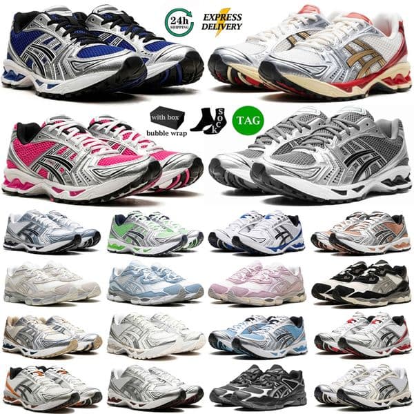 with box designer shoes k14 running shoes mens womens sneakers gels nyc daily outfit pink triple black silver green grey brown outdoor sports men sneakers trainers