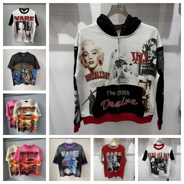 Vare Shirt Men's Shirt Designer Vare All day Shirt Department Uniform Dyeing and Printing Style Shirt with Crystal Decorations