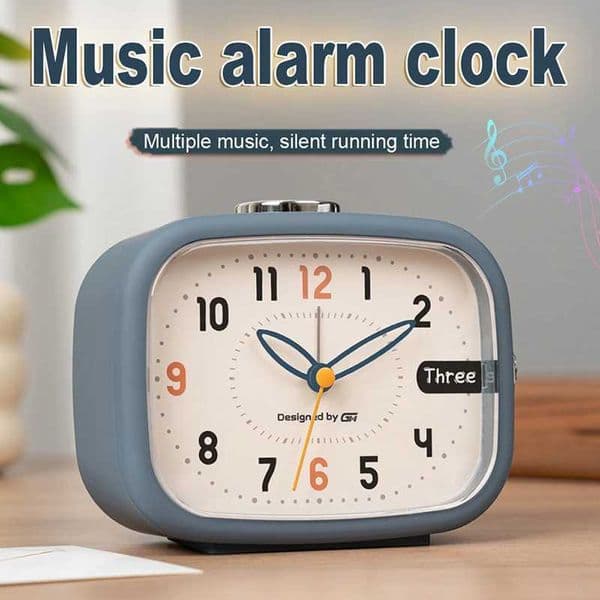 A New Minimalist-Style Bedroom Alarm Clock With Music Perfect As a Small Desk Clock for an Office or Dorm Room C260718