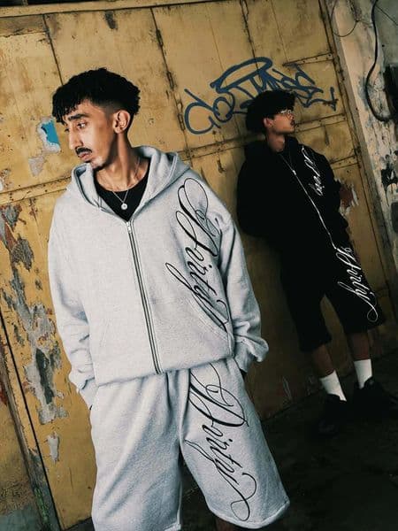 American street ins style trend zipper hooded sweater unisex letter printing pattern high street retro fashion sweater coat 260401