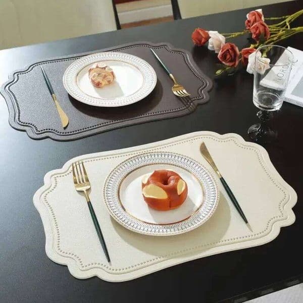 1/4/6pcs Irregular Tableware Pad Mat for Kitchen Dining Nordic Imitation Leather Wedding Table Decor Placemats 26Y0329