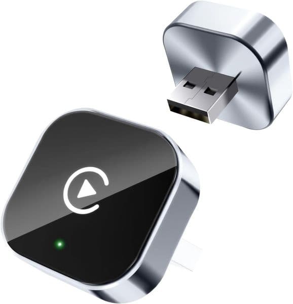 2026 Upgraded Wireless CarPlay 2 in 1 Fast Connect Stable Connection Mini Size Plug Play Adapter for iPhone Android Auto Compatible Cars