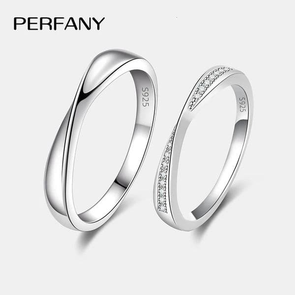 PERFANY S925 Pure Silver Ring for Women Men Couple Ring Fashion Wedding Jewelry Valentines Day Gift 260324