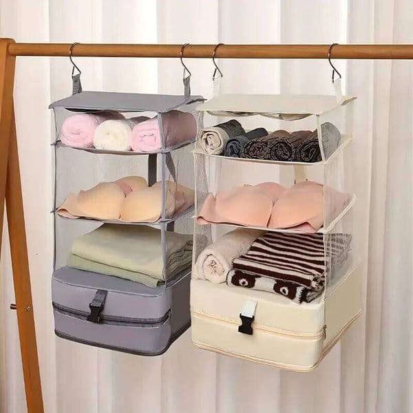 Hanging Organizers Travel Storage Compressible Foldable Multi Layer Bags for Closet Suitcase Dormitory 26Y0401