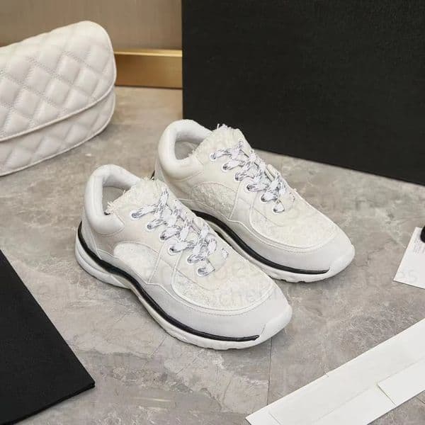 Women Luxury Sneakers High Quality Leather Flat Trainers Black Mesh Lace-up Casual Shoes Outdoor Runner Trainers Men Sport Shoes Size 34-42 Box B3