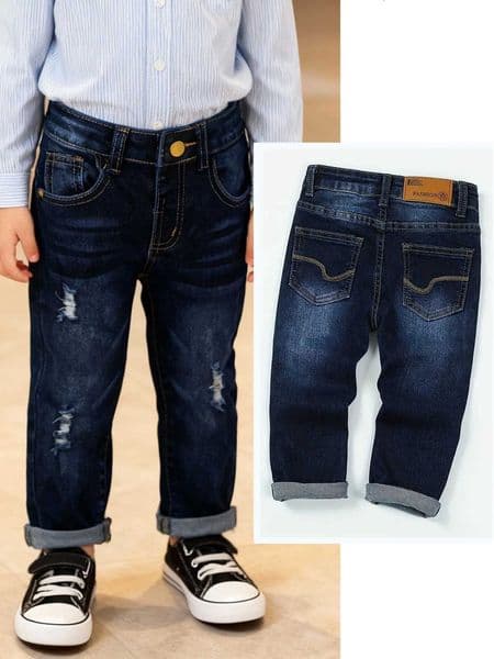 Kids Denim Pants Boy Baby Solid Jeans Childrens Casual Trousers Fashion Spring Autumn Clothing 2-3TT260401