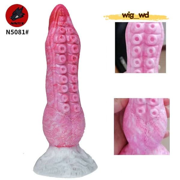 Fantasy Tentacle Octopus with Suction Cup Realistic Pink Dildo Anal Stretcher Adult Silicone Sex Toys for Men Women