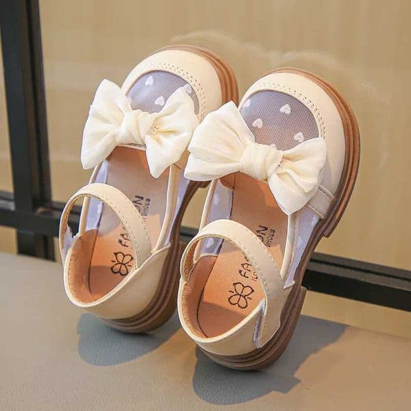 Size 23-35 Children Flat Shoes Lace Girls Princess Shoes with Bow Spring Autumn Summer Wedding Small Leather Shoes H260401