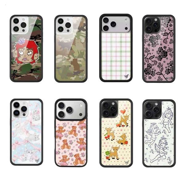 2025 New Wildflower Polka dot deer Phone Case for iPhone 17 Max 12 13 14 15 plus 16 Pro Cover 3D WF Strawberry Cartoon Cases 26H0401