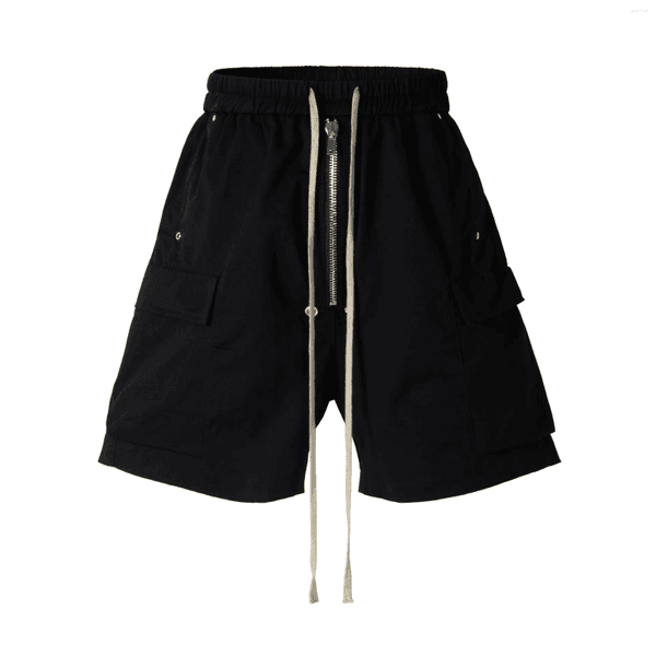 Men's Shorts 2026 Dark Style Drawstring Multi-pocket Tooling Niche Casual Loose Straight Five-point Pants