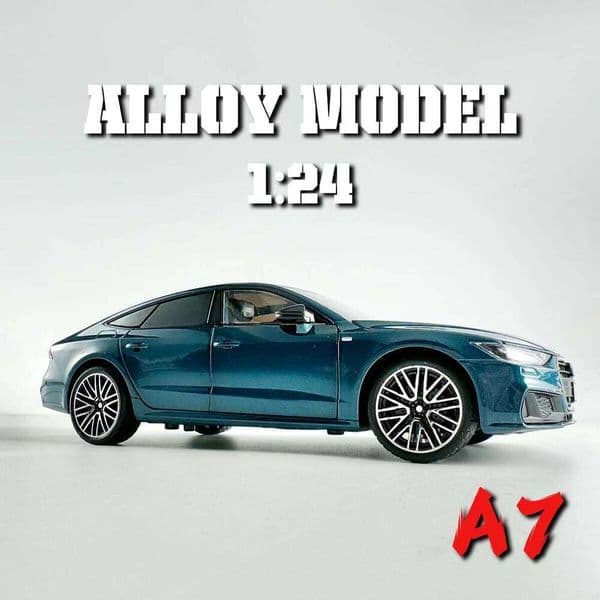 1:24 luxury A7 alloy model, cool sound and light, exquisite desktop ornaments, the best collection for car model enthusiasts 26Y0401