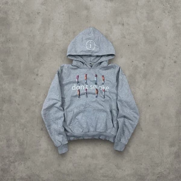Y2K Gray Sports Hoodie Retro Smoke Print Sweater Men Women Fashion Vintage Classic Hip Hop Streetwear Clothing Loose Jacket 260331