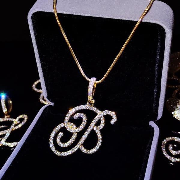 Flatfoosie A-Z Cursive Initial Letter Name Pendant Necklace For Women Simple Rope Chain Letter Necklace Fashion Jewelry Gift 260331