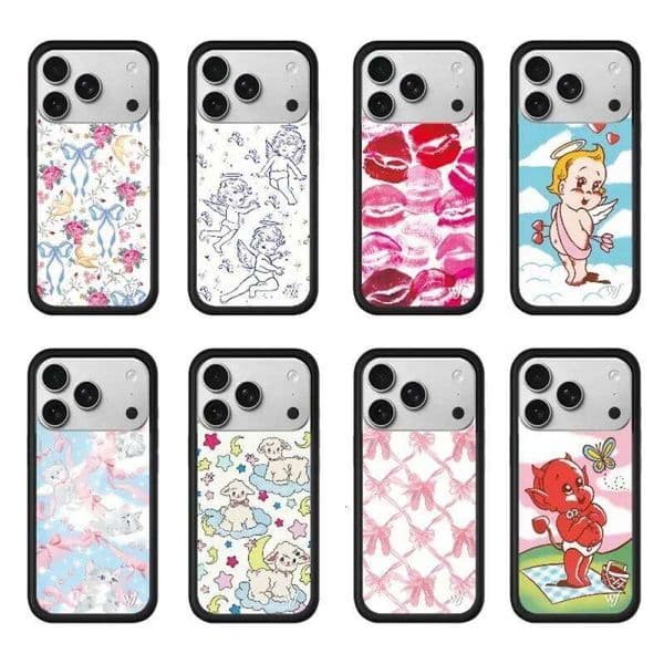 Wildflower Cute Cartoon Angel Cherry Phone Case For iPhone 12 13 14 15 16 17 Pro Max Plus Bow Shoes flower WF protect Cover 26H0401