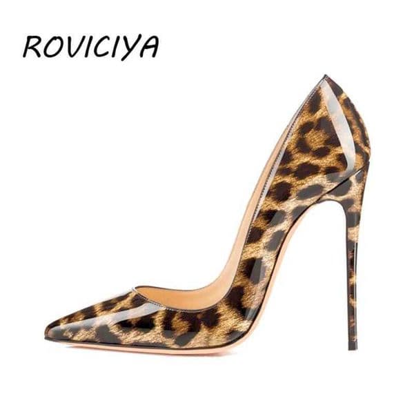 Leopard Print Sexy Women Pumps Shoes Women High Heels Pointed Toe Wedding Shoes 12cm Chaussure Femme QP023 ROVICIYAZ260401